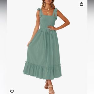 NWT green smocked maxi dress size XL